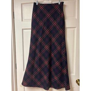 Gorgeous Wool Boden Maxi Skirt - Christmas Plaid